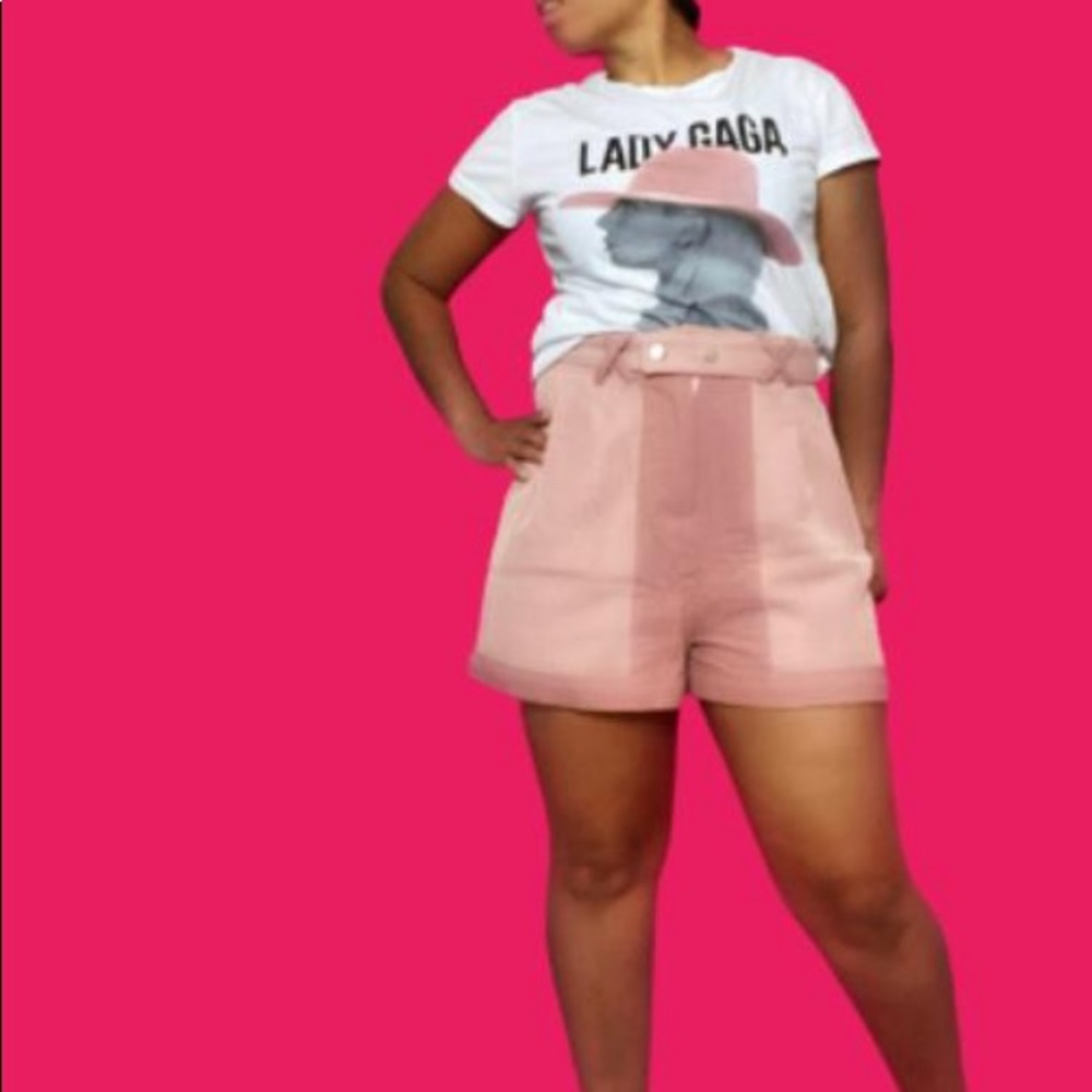 Light Pink High Waisted Shorts